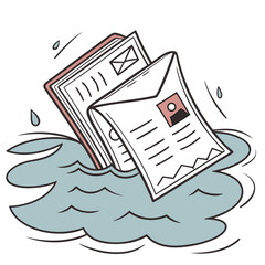 Flooded documents floating in water floodwater papers