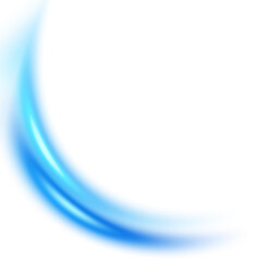 Soft blue blur gradient crescent C-curve shape isolated