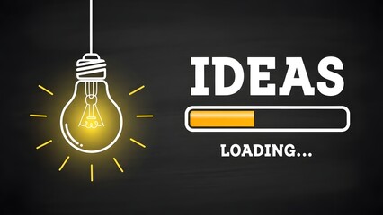 Ideas loading concept with light bulb icon