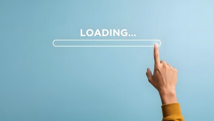 A hand interacting with a loading animation on screen