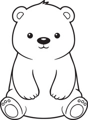 Vector illustration of a cute brown baby teddy bear sitting and smiling