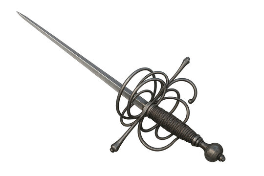 Elegant rapier with a transparent background, perfect for design needs.