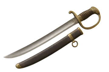 Obraz premium Antique Naval Cutlass Sword with transparent background illustration