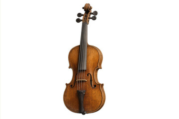 Fototapeta premium Detailed vintage violin on a transparent background professional studio