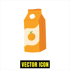 A vibrant vector illustration of an orange juice carton with a fresh fruit emblem Vector