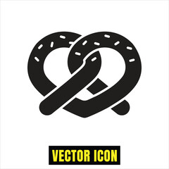 Classic pretzel vector icon featuring the traditional knotted design with subtle salt details Vector
