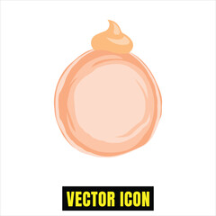Pastry bun dessert cream icon vector
