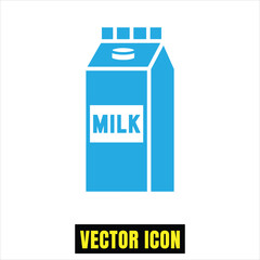 Blue milk carton vector icon illustration for dairy product and beverage design Vector