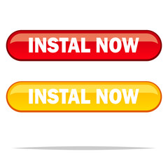 Instal now button vector isolated illustration
