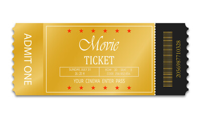Ticket template on white background.