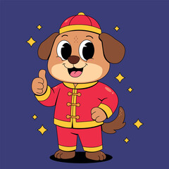 Festive Lunar New Year Dog Mascot
