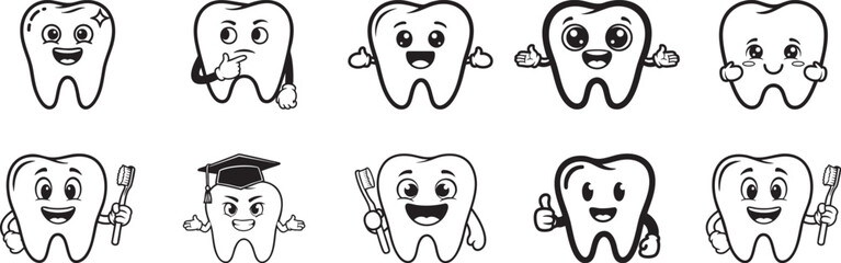 Smiling Tooth Emoji – Dentistry & Oral Care Vector Icon