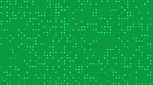 Green background with light green and cyan dots