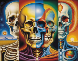 Colorful Skulls Design