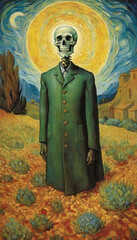 Von Gogh Stylized Skeletal Figure