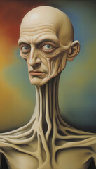 Man with strange long neck