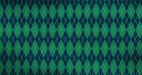 Dark Green and dark blue Argyle Vector Pattern. Christmas Background. Golf Textile Print. Emerald Diamonds with Gold Accent Lines. Seamless Pattern Tile
