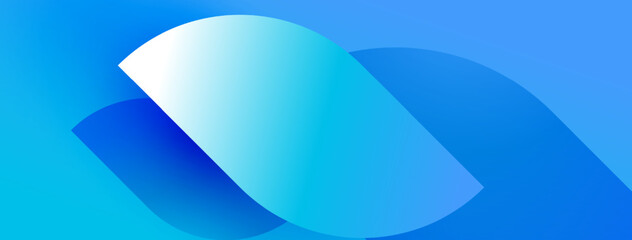 Abstract blue design. Overlapping shapes create fluid, modern visual. Gradient shades suggest depth, technology. Simple, clean aesthetic.