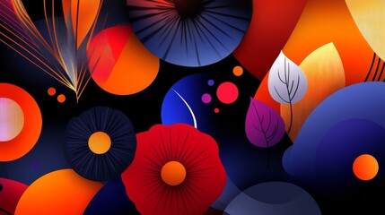 Vibrant blooming flowers arrayed against deep black background showcasing nature's diverse hues and textures.