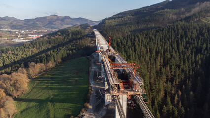 TAV high speed train bridge under construction in the basque country