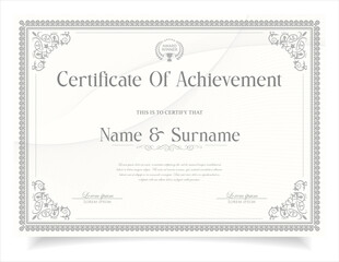 Elegant and luxurious certificate or diploma template. Business, Award, Training achievement certificate or diploma retro design