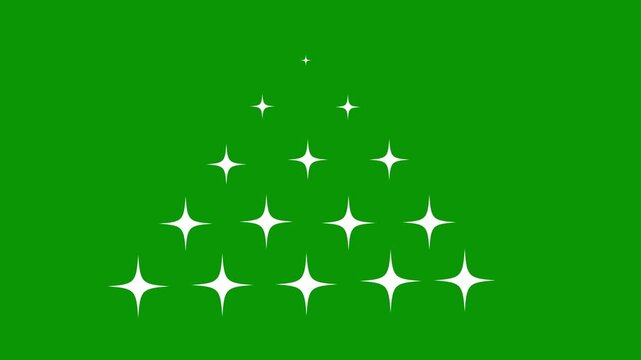 Twinkle star animation, Sparkling twinkle star animation featuring white flat vector doodle stars, blinking shine motion, glowing glitter trails, ideal for holiday celebrations video backgrounds in 4K