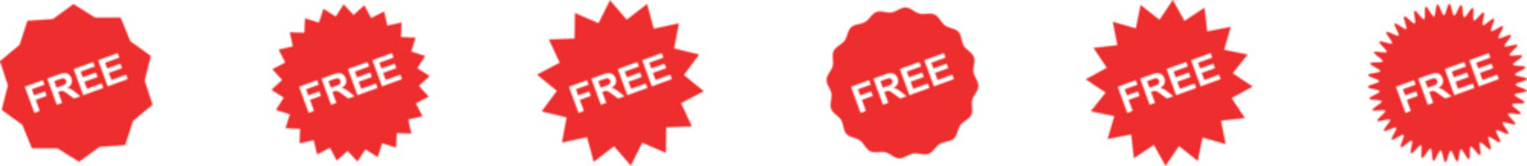 Free Tag Red | Special Offer Icon | Sticker | Deal Label | Variations