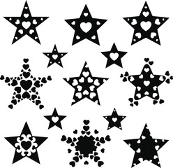 Black Valentine&rsquo;s Day Love Icons Set