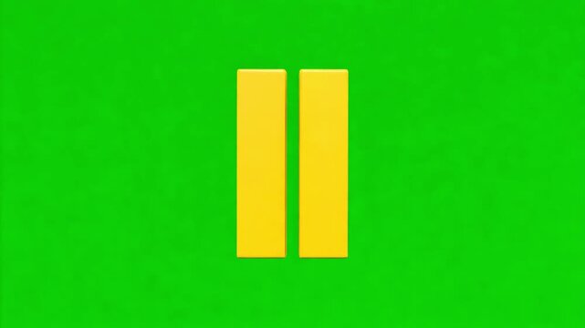 Pause Button Icon Animation on Green Screen Background