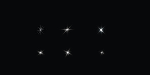 Vector white light effect set glow isolated  design fully editable high quality