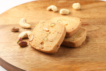 baked butter cookies with garnished dry fruits