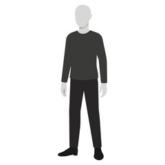 謎、容疑、影を象徴する全身イラスト_一般人または犯人