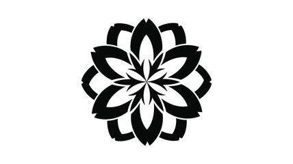 Intricate floral design in black and white a captivating silhouette © RABEYA