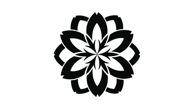 Intricate floral design in black and white a captivating silhouette