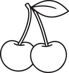 Cherry Outline vector icon 