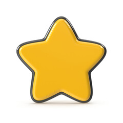 Bright 3D Cartoon Star Icon