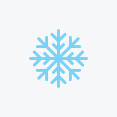 Simple light blue snowflake icon representing cold weather and winter season graphic element