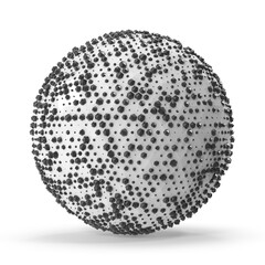 Abstract 3D Sphere with Dotted Geometric Surface