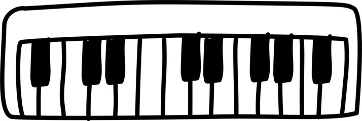 piano vector illustration, musical intrument. Doodle illustration of musical instruments. © Sunshine Studio