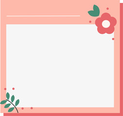 Colorful blank sticky notes with flower and leaves. Collection of colorful blank paper shapes, memo stickers, reminder labels, and message banners.