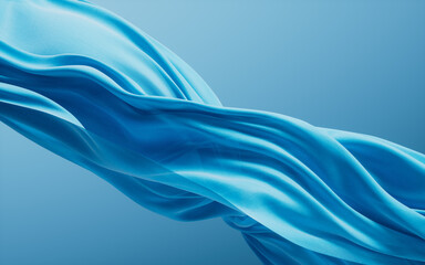 Soft blue wave cloth background, 3d rendering.