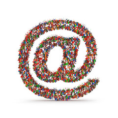 Colorful At Symbol Made by Confetti