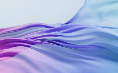 Soft blue wave cloth background, 3d rendering.