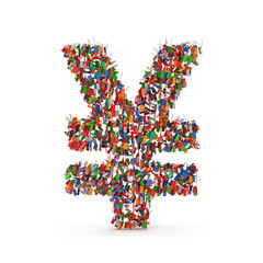 Colorful Confetti - Japanese Yen Currency Symbol