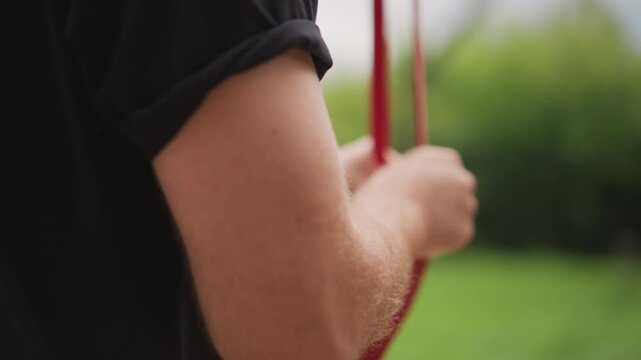 Detailed View Of Arm Muscles, Close Examination Of Strong Arm Muscles In Gentle Daylight, Photographic Capture Highlighting Detailed Musculature And Tone Of Powerful Arm In Natural Lighting