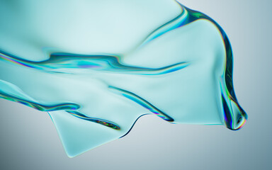 Flowing transparent cloth background, 3d rendering.