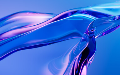 Flowing gradient transparent cloth background, 3d rendering.