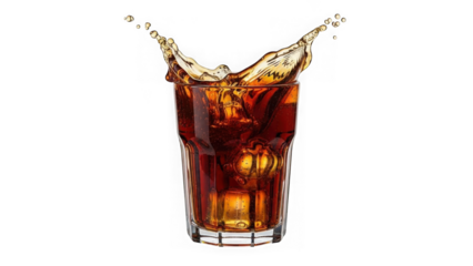 Refreshing cola splash frozen in time dynamic beverage ice cubes liquid motion extreme slow motion shot