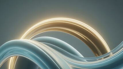 Glowing neon light waves in modern abstract design