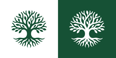 Creative illustration of abstract and simple tree logo design. © udumbara